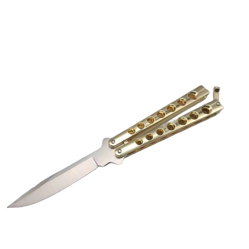 High Quality Helix Butterfly Balisong Knife GOLD High Quality Helix Butterfly Balisong Knife GOLD