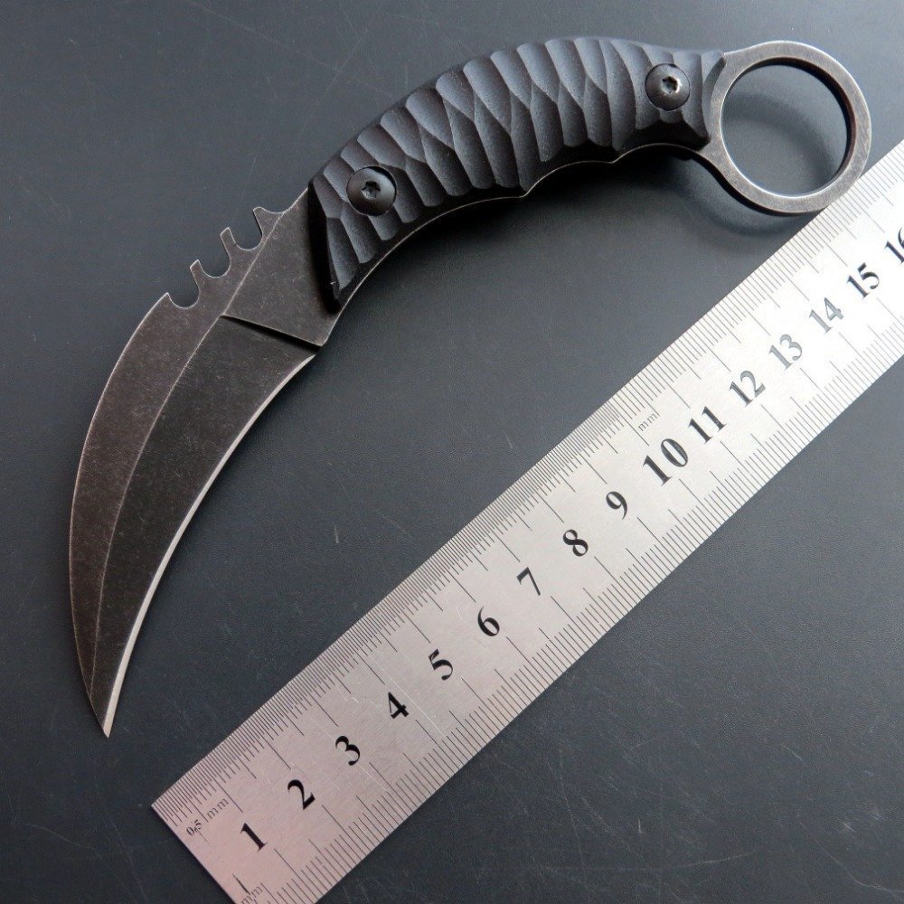 10619207922_785692528.jpg Karambit ze stałą głownią Karambit Nóż G10 Handle Claw Nóż With Kydex Sheath Handheld Edc Nóż-Black