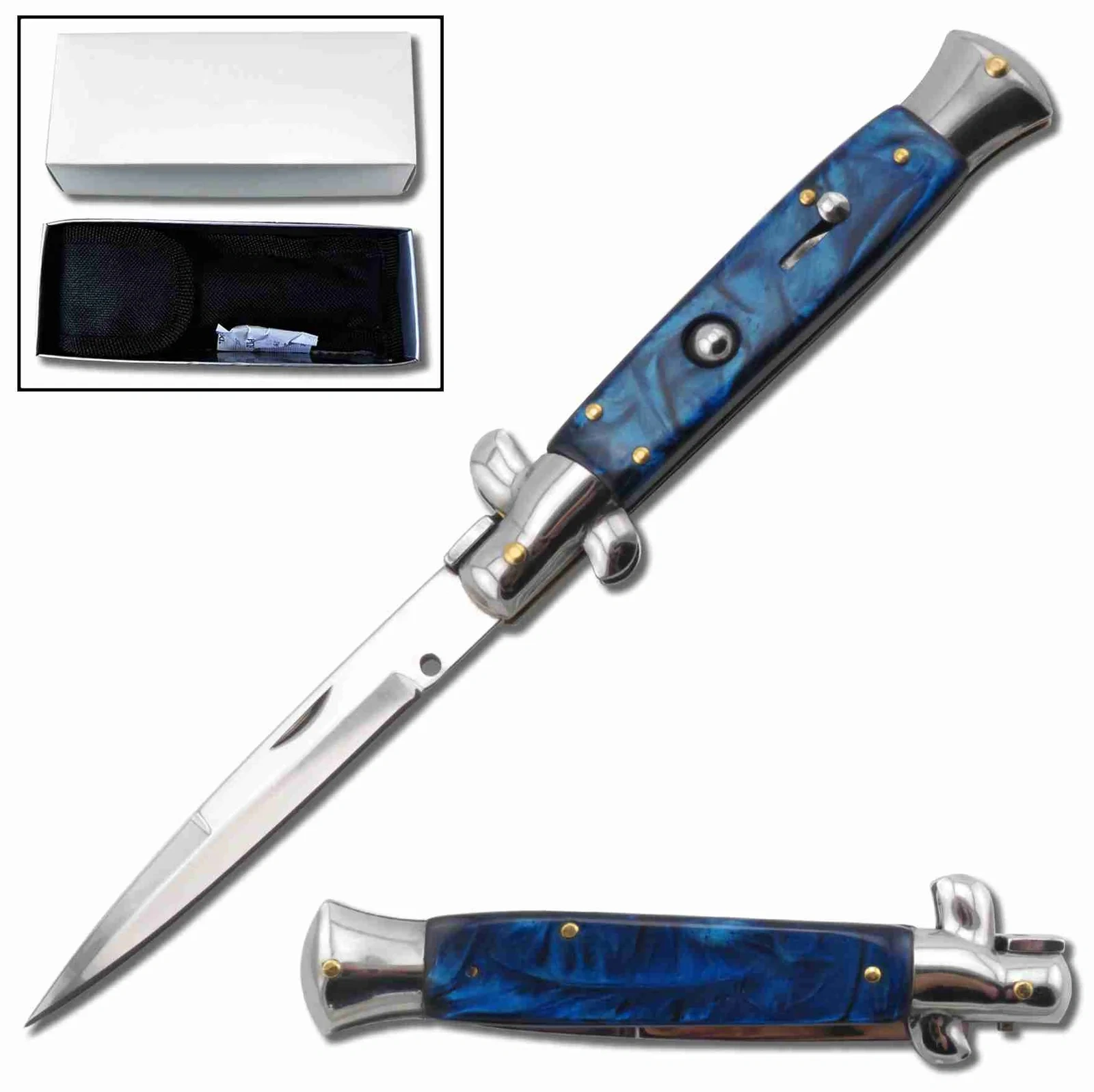 15f076605498c132f9bff1fa74e29cb3_副本.webp Nóż stiletto sprężynowy 9 inch Flick Nóż STILETTO SWITCHBLADE