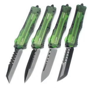 Duży nóż OTF Clear Amber Handle OTF Nóż