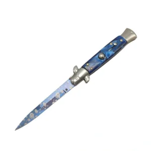 Nóż stiletto sprężynowy 8.75 Inch Blue Handle Stiletto Nóż Switchblade