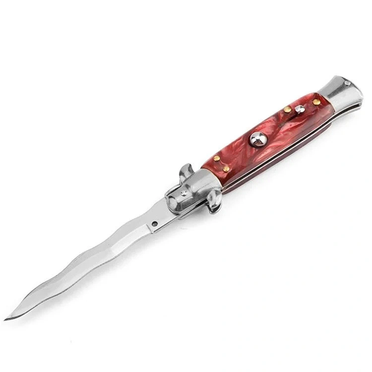 5911f0f003947d704db45483b5a4e1a1_副本.webp Nóż stiletto sprężynowy 8.75 Inch Italian Stiletto Switch Kris Blade Fick Nóż Red