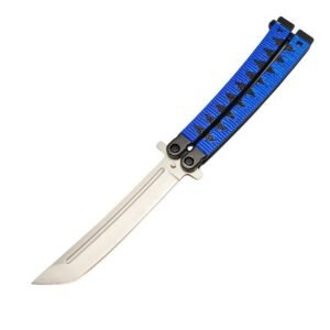 Nóż motylkowy 9.5inch Samurai Japanese Style Balisong Butterfly Nóż Blue