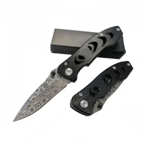 Nóż kieszonkowy damasceński kieszonkowy Nóż EDC kieszonkowy Nóż with CNC Aluminum Handle