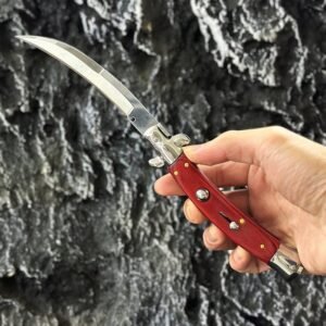 Nóż stiletto sprężynowy 9 inch Rosewood Curved Blade Switchblade Stiletto Switchblade