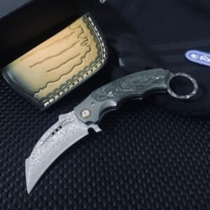 Składany karambit Karambit Nóż damasceński Steel Składany Claw Nóż