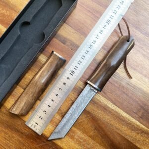 Nóż damasceński Bamboo forged damasceński steel straight nóż collection sheath nóż outdoor nóż self-defense