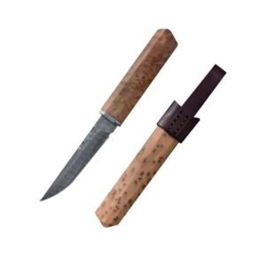 Nóż damasceński Forged damasceński steel nóż with high hardness and portable handle kempingowy white shadow wooden nóż