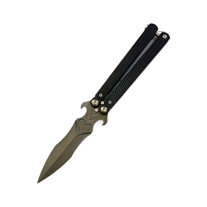 O1CN01yE13Cq1ND4zwow6oW_3944631535-0-cib-1.jpg Nóż motylkowy Butterfly nóż unsharpened aluminum handle practice training nóż składany hand fancy nóż