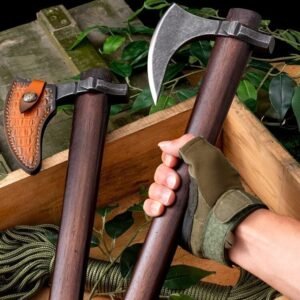 Siekiera Handcrafted Siekiera taktyczny survivalowy outdoorowy Siekiera kempingowy Equipment Chopping Wood Ax Logging Mountain Multiuse Hand Too…