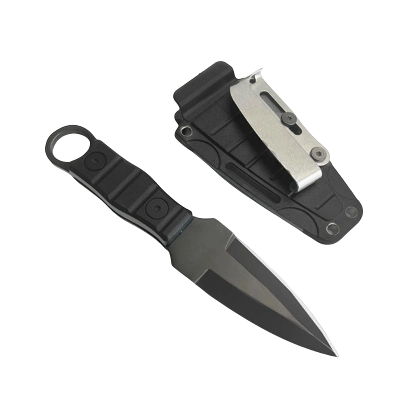 a-1.webp Nóż ze stałą głownią outdoorowy straight nóż with high hardness and sharpness taktyczny small straight nóż with K sheath A-1 black/black handle
