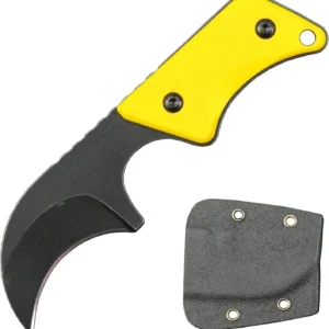 Nóż na szyję Neck Nóż G10 handle with kydex sheath EDC tool -Yellow