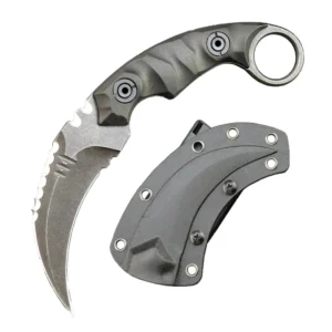 Karambit ze stałą głownią Karambit Nóż D2 Steel + Nylon Fiberglass Handle outdoorowy Claw Nóż With Kydex Sheath Edc-Sliver