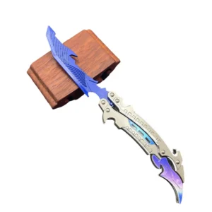 game peripheral flame shadow metal butterfly knife unsharpened